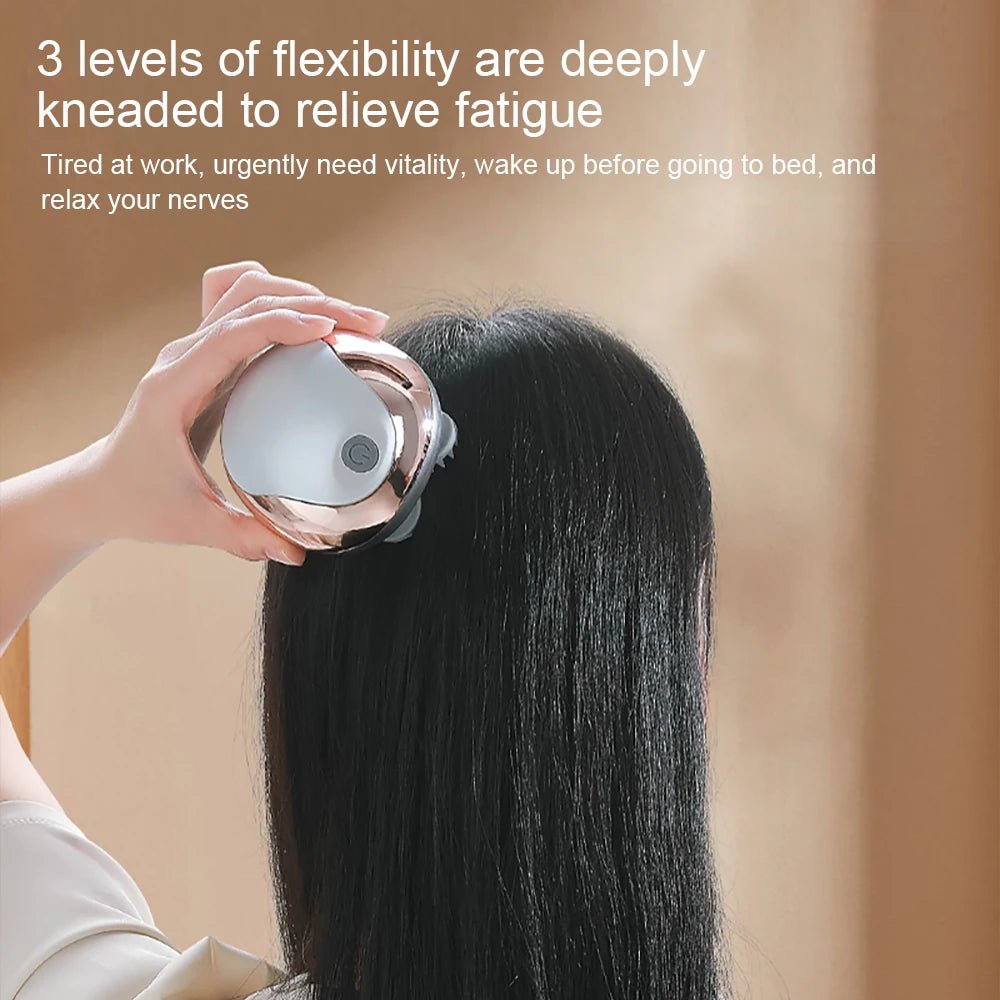 Electric Scalp Massager Silicone Head Scalp Kneading Vibration Device 6 Mode for Hair Growth Stress Relax Waterproof Massageador - My Store