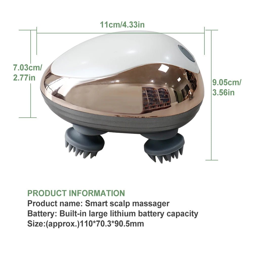 Electric Scalp Massager Silicone Head Scalp Kneading Vibration Device 6 Mode for Hair Growth Stress Relax Waterproof Massageador - My Store