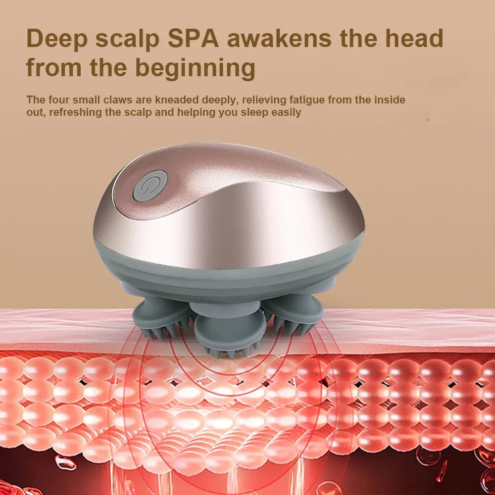Electric Scalp Massager Silicone Head Scalp Kneading Vibration Device 6 Mode for Hair Growth Stress Relax Waterproof Massageador - My Store