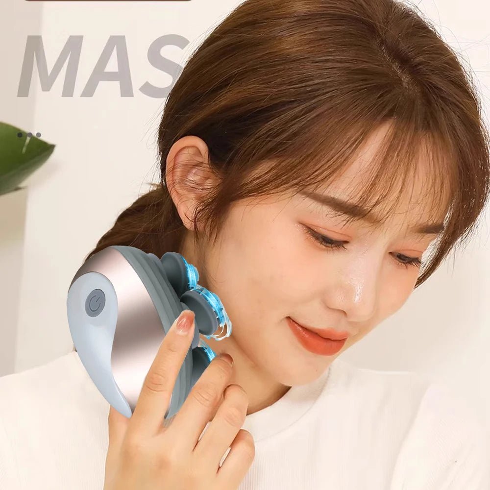 Electric Scalp Massager Silicone Head Scalp Kneading Vibration Device 6 Mode for Hair Growth Stress Relax Waterproof Massageador - My Store