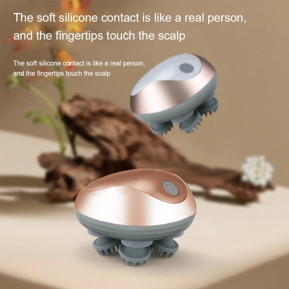 Electric Scalp Massager Silicone Head Scalp Kneading Vibration Device 6 Mode for Hair Growth Stress Relax Waterproof Massageador - My Store