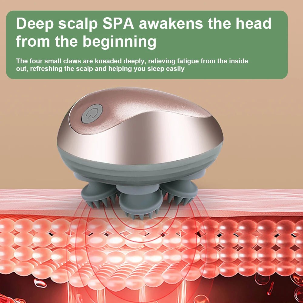 Electric Scalp Massager Silicone Head Scalp Kneading Vibration Device 6 Mode for Hair Growth Stress Relax Waterproof Massageador - My Store