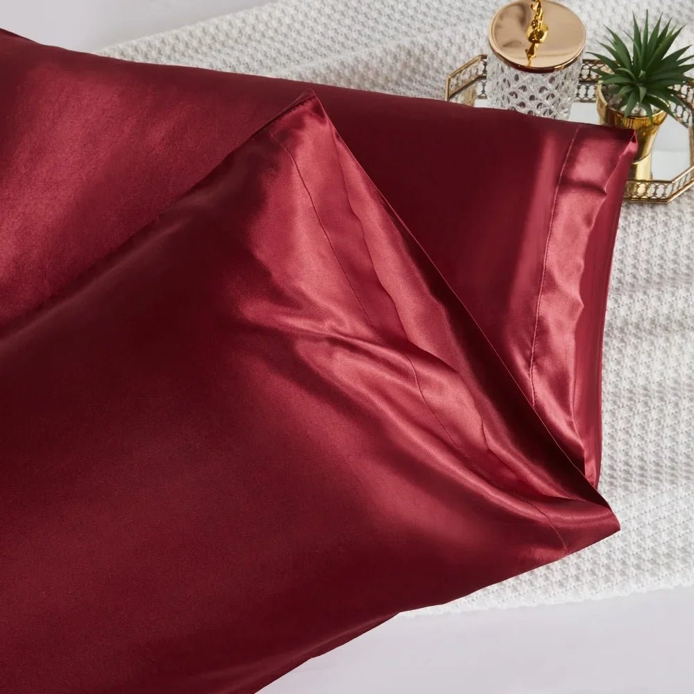 Nordic Silk Pillowcase White Black Grey Khaki Blue Pink Sliver Bed Pillow Covers Luxury Cases Home Bedding Decor - My Store