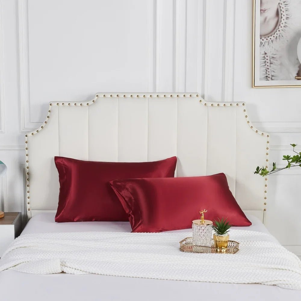 Nordic Silk Pillowcase White Black Grey Khaki Blue Pink Sliver Bed Pillow Covers Luxury Cases Home Bedding Decor - My Store