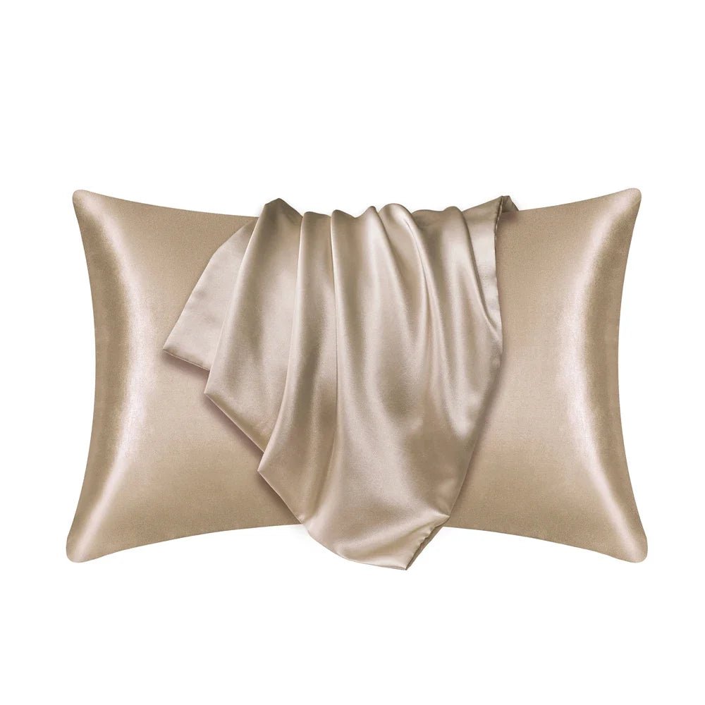 Nordic Silk Pillowcase White Black Grey Khaki Blue Pink Sliver Bed Pillow Covers Luxury Cases Home Bedding Decor - My Store