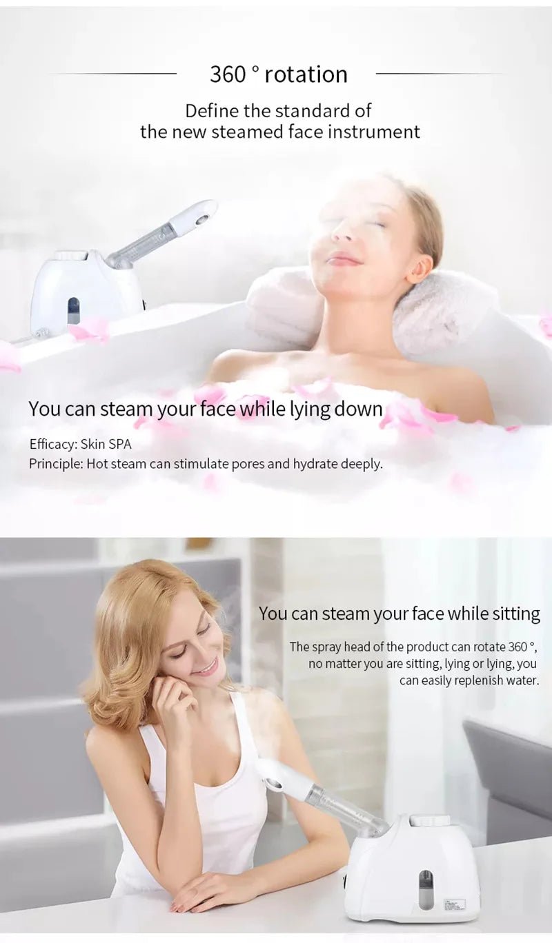 Ozone Facial Steamer Warm Mist Humidifier for Face Deep Cleaning Vaporizer Sprayer Salon Home Spa Skin Care Whitening - My Store