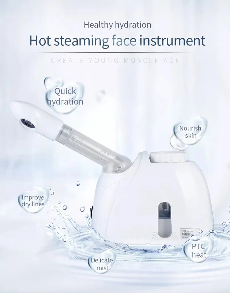 Ozone Facial Steamer Warm Mist Humidifier for Face Deep Cleaning Vaporizer Sprayer Salon Home Spa Skin Care Whitening - My Store