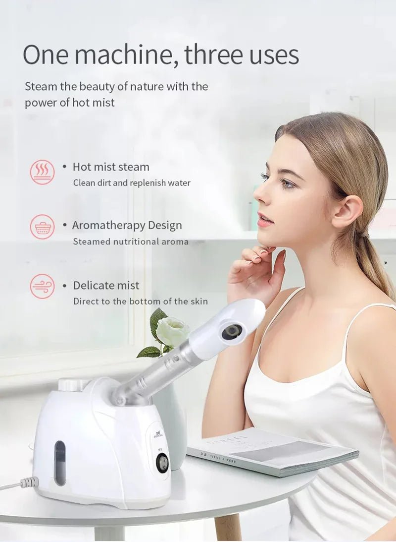 Ozone Facial Steamer Warm Mist Humidifier for Face Deep Cleaning Vaporizer Sprayer Salon Home Spa Skin Care Whitening - My Store