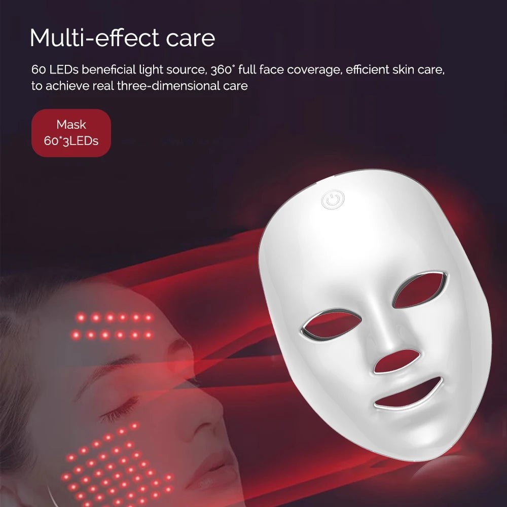 Wireless LED Mask 7 Color LED Face Mask Photon Skin Firming Anti Aging Rejuvenation Beauty Mask Machine - My Store