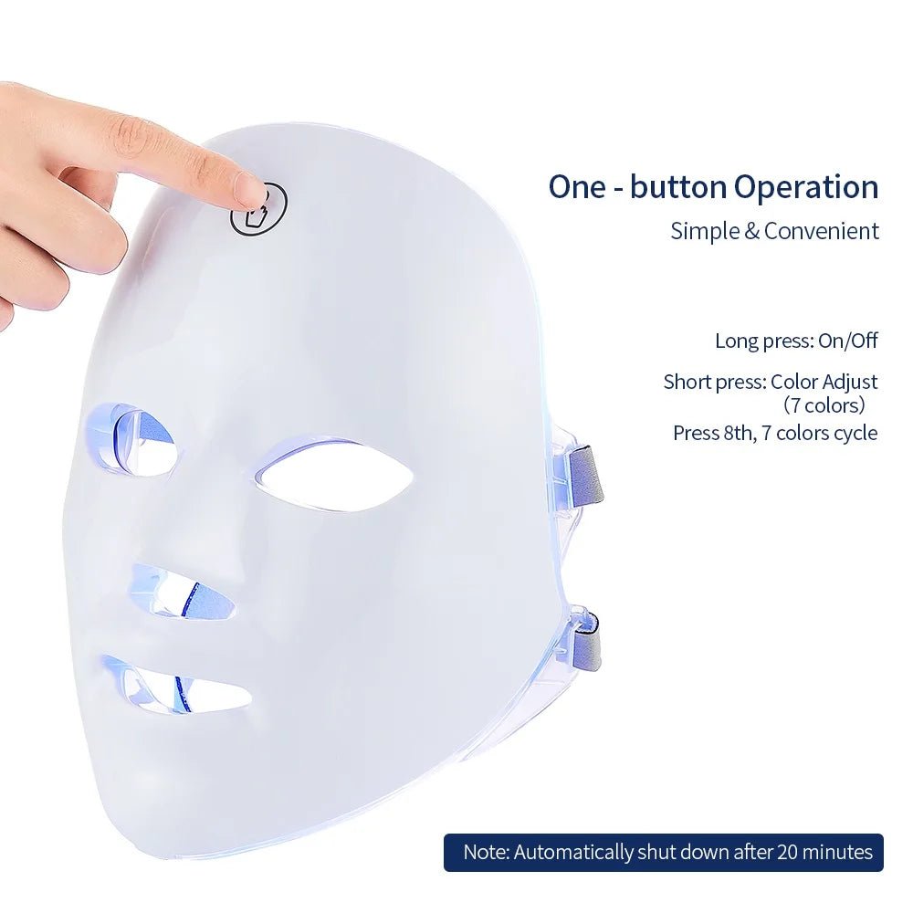Wireless LED Mask 7 Color LED Face Mask Photon Skin Firming Anti Aging Rejuvenation Beauty Mask Machine - My Store